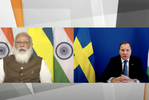 screenshot of Sweden-India virtual summit