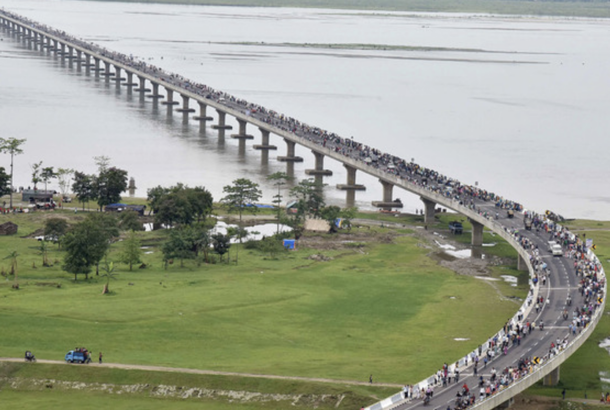 The Dhola-Sadiya bridge connecting the states of Assam and Arunachal Pradesh in North-East India